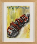 JORG IMMENDORFF : CAFÉ DEUTSCHLAND, 1978, 29.6 x 21 cm, 11 2/3 x 8 1/4 in., Goyacgem Dispersionsfarbe (Gouache dispersion color) 